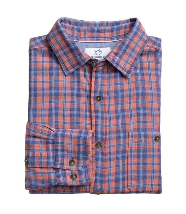 Southern Tide Men's Coral Cove Sport Shirt - Heather Coral Beach