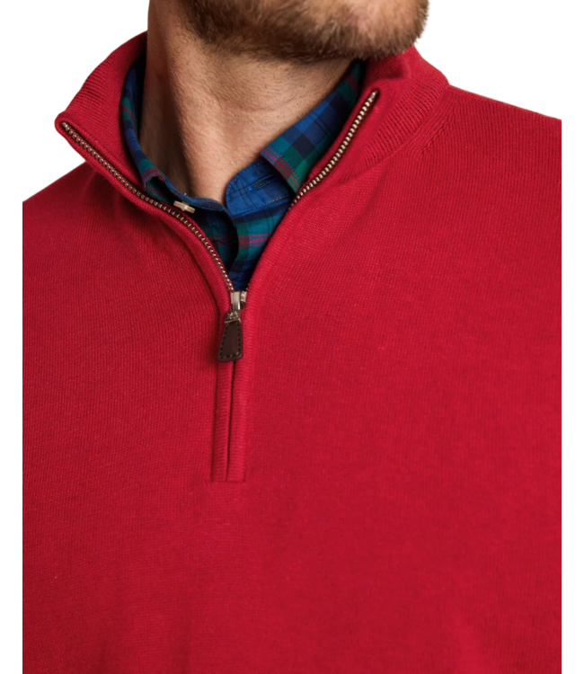 Southern Tide Men's Whitehaven Quarter Zip Sweater - Heather Salsa Red
