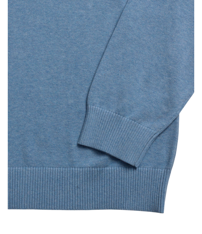 Southern Tide Whitehaven Quarter Zip Sweater - Heather Ocean Channel