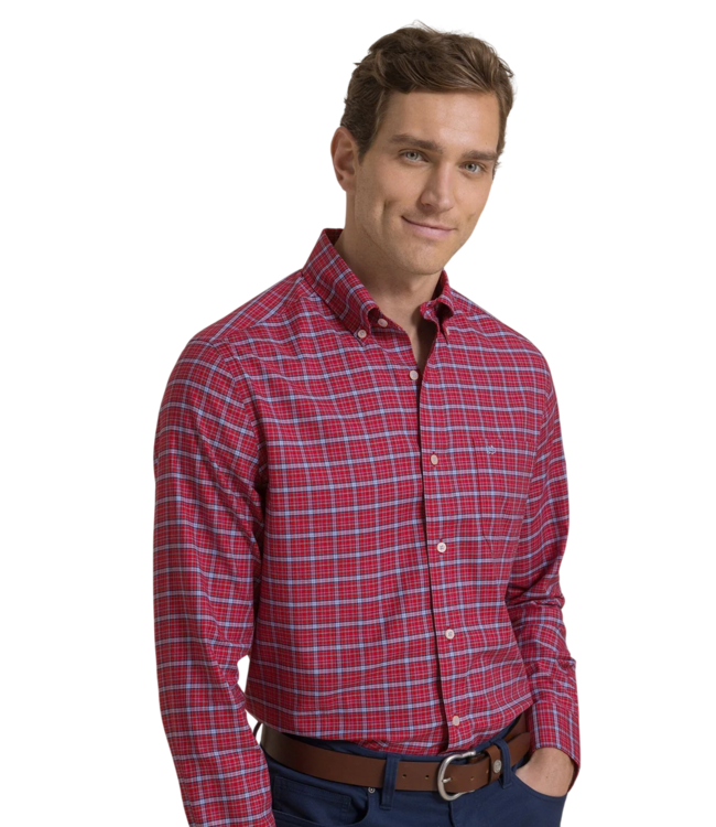 Southern Tide Men's Chimney Creek Skipjack Sport Shirt - Salsa Red