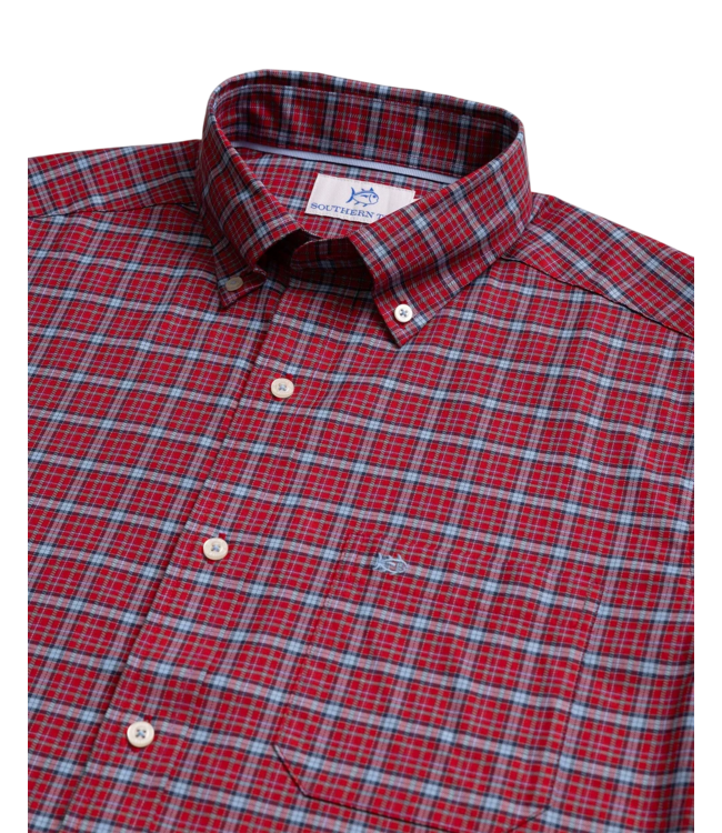 Southern Tide Men's Chimney Creek Skipjack Sport Shirt - Salsa Red