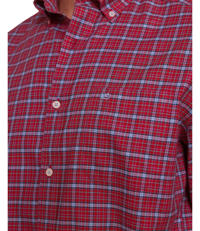 Southern Tide Men's Chimney Creek Skipjack Sport Shirt - Salsa Red