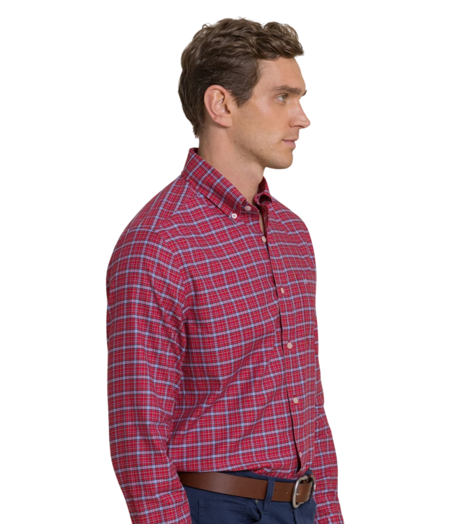 Southern Tide Men's Chimney Creek Skipjack Sport Shirt - Salsa Red