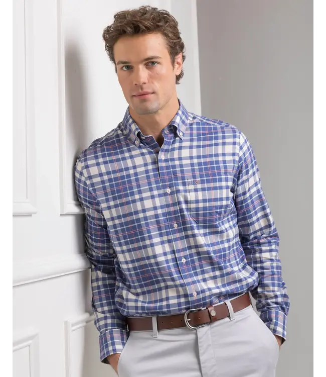Sandy Shores Heather Skipjack Sport Shirt - Nautical Blue