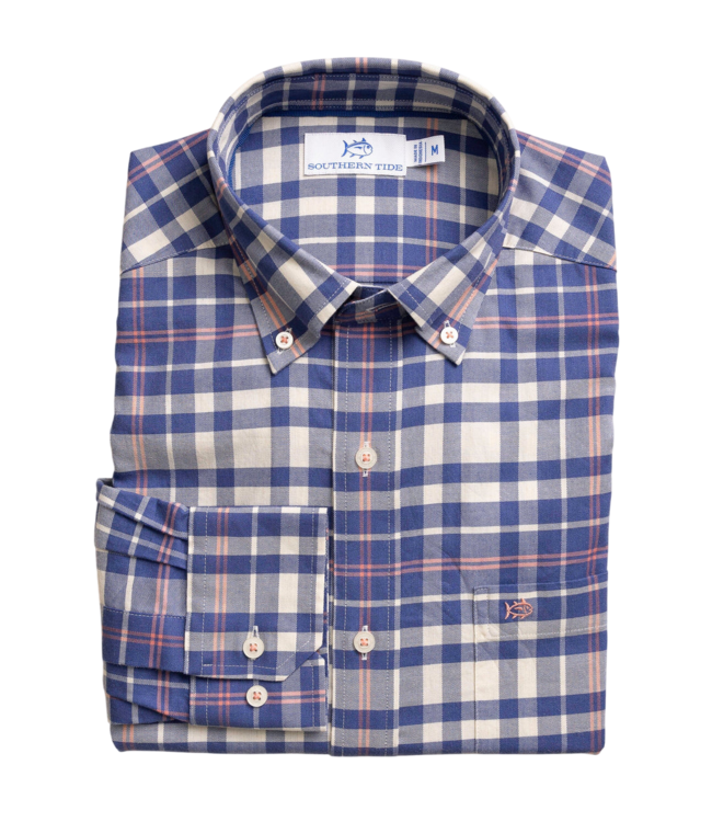 Sandy Shores Heather Skipjack Sport Shirt - Nautical Blue