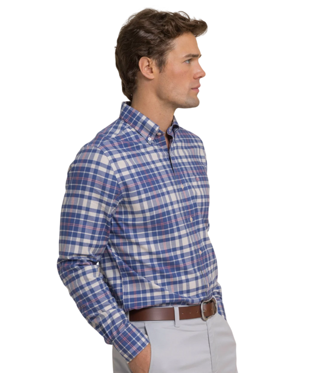 Sandy Shores Heather Skipjack Sport Shirt - Nautical Blue