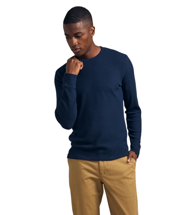 Tolliver Men's Brushed Thermal Crew Pullover - Navy