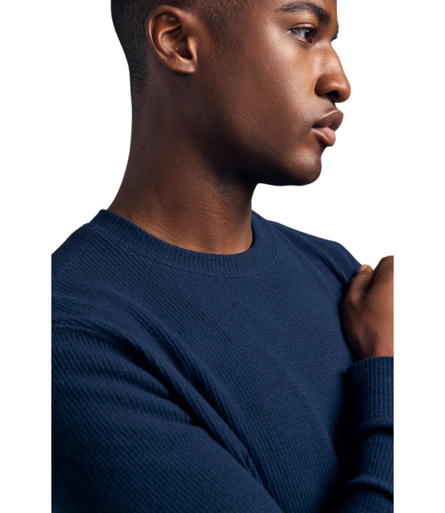 Tolliver Men's Brushed Thermal Crew Pullover - Navy