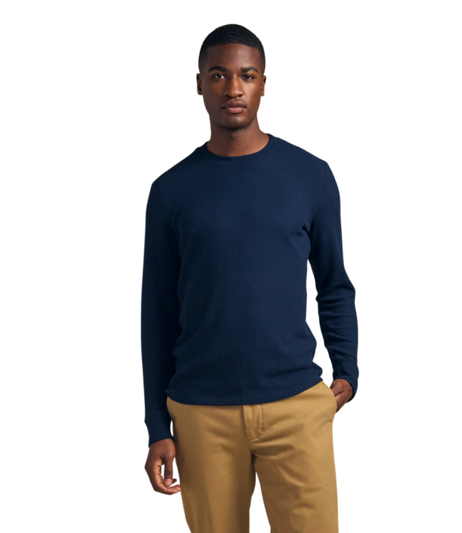 Tolliver Men's Brushed Thermal Crew Pullover - Navy