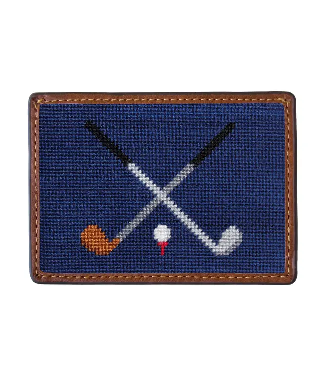 Crossed Clubs Card Wallet - Classic Navy | Smathers & Branson