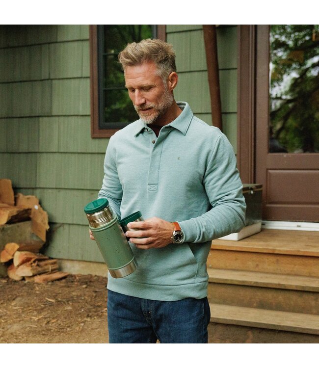 Collared Sweatshirt - Heather Lagoon
