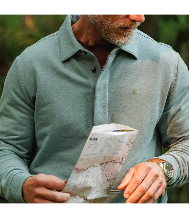 Collared Sweatshirt - Heather Lagoon
