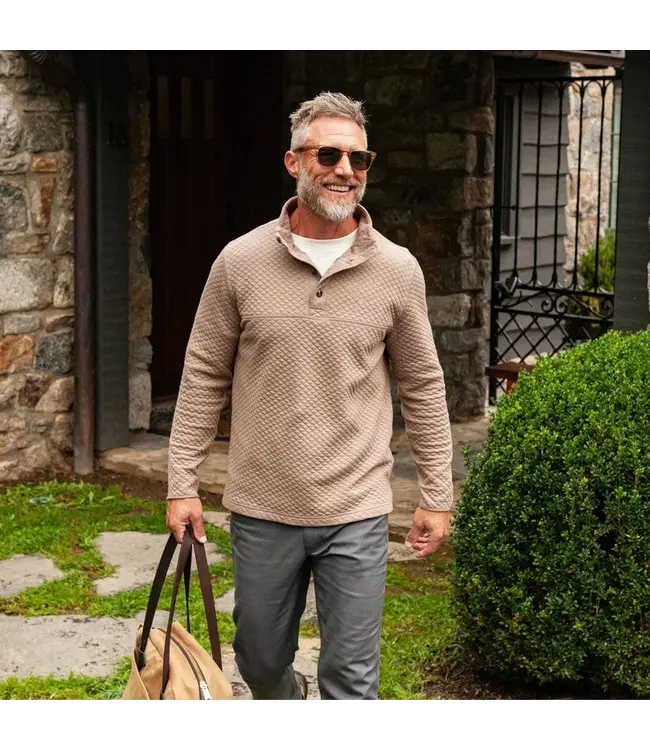 Quilted Pullover - Heather Sand