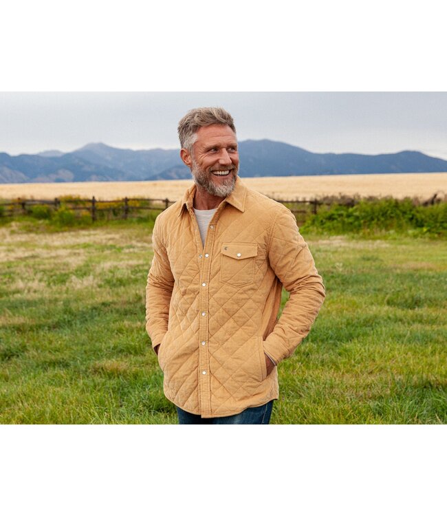 Corduroy Quilted Shacket - Camel