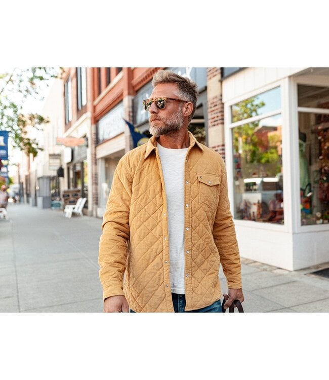 Corduroy Quilted Shacket - Camel