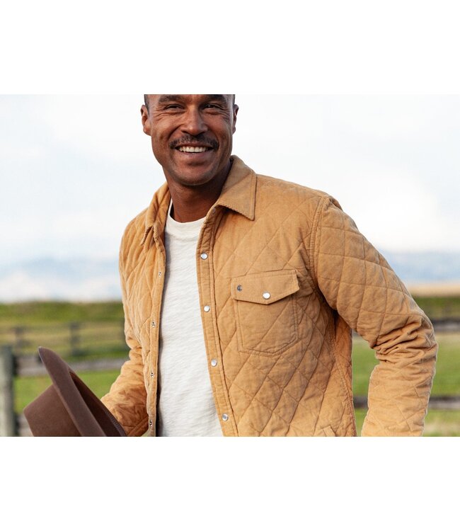 Corduroy Quilted Shacket - Camel