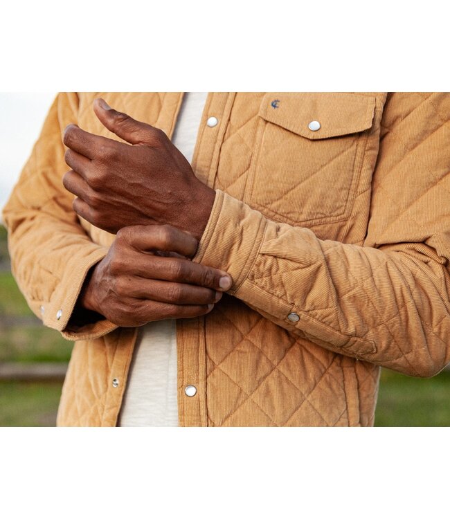 Corduroy Quilted Shacket - Camel