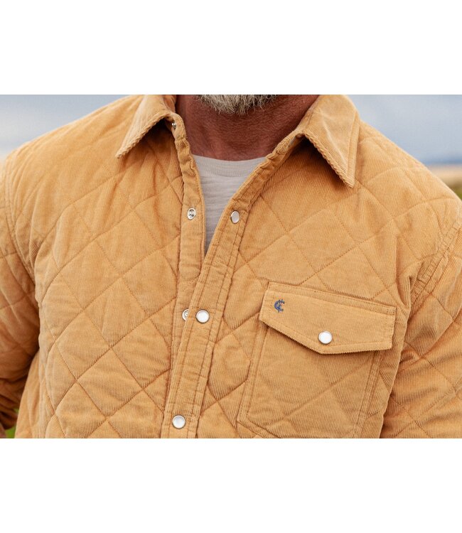 Corduroy Quilted Shacket - Camel