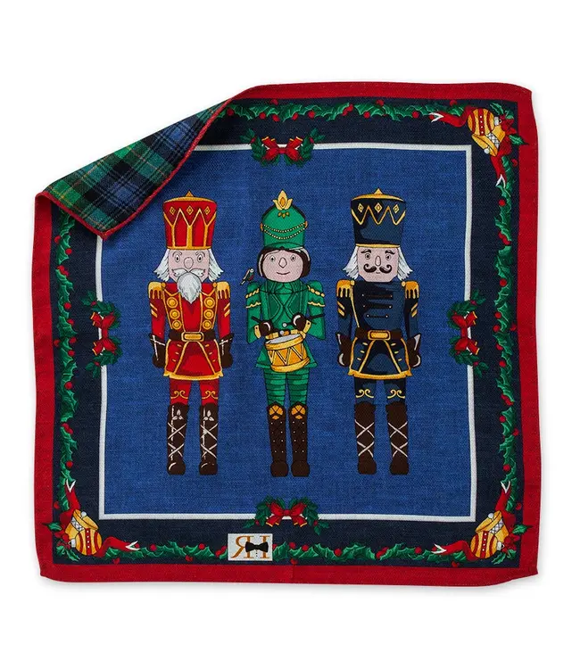 Navy Nutcrackers Pocket Square