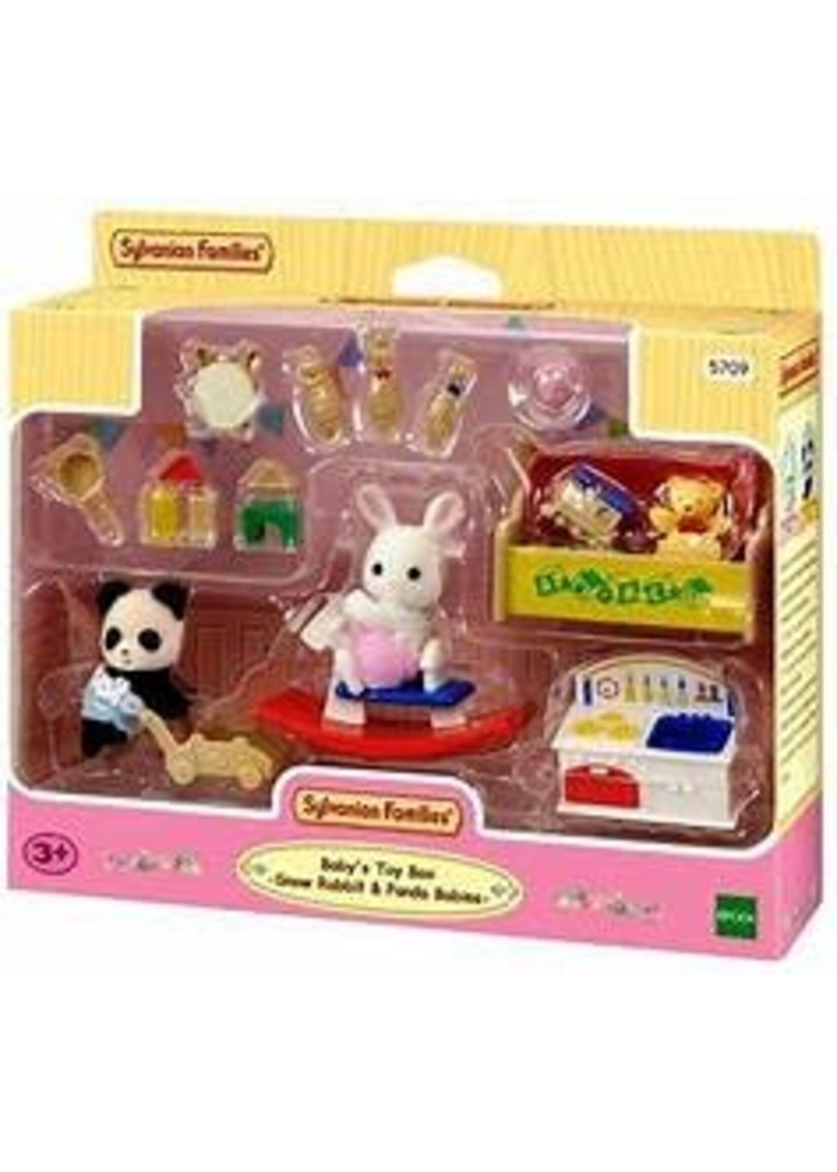 EPOCH (CALICO CRITTER & KIDOOZIE) CC BABY'S TOY BOX ~ SNOW RABBIT & PANDA BABIES