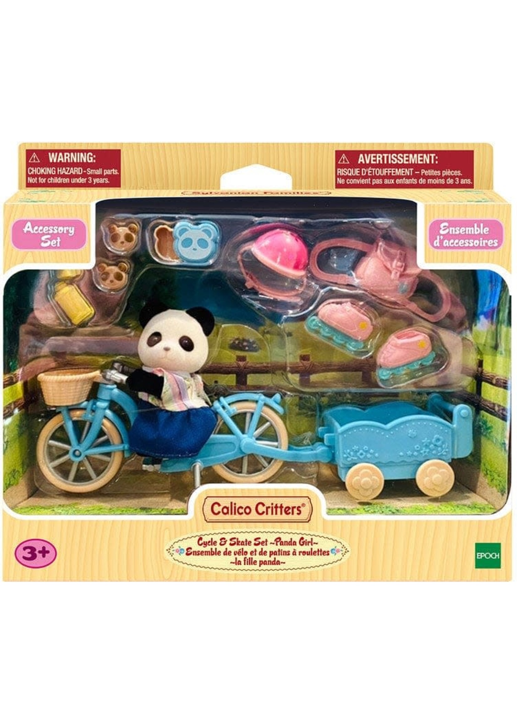 EPOCH (CALICO CRITTER & KIDOOZIE) CC CYCLE & SKATE SET ~ PANDA GIRL