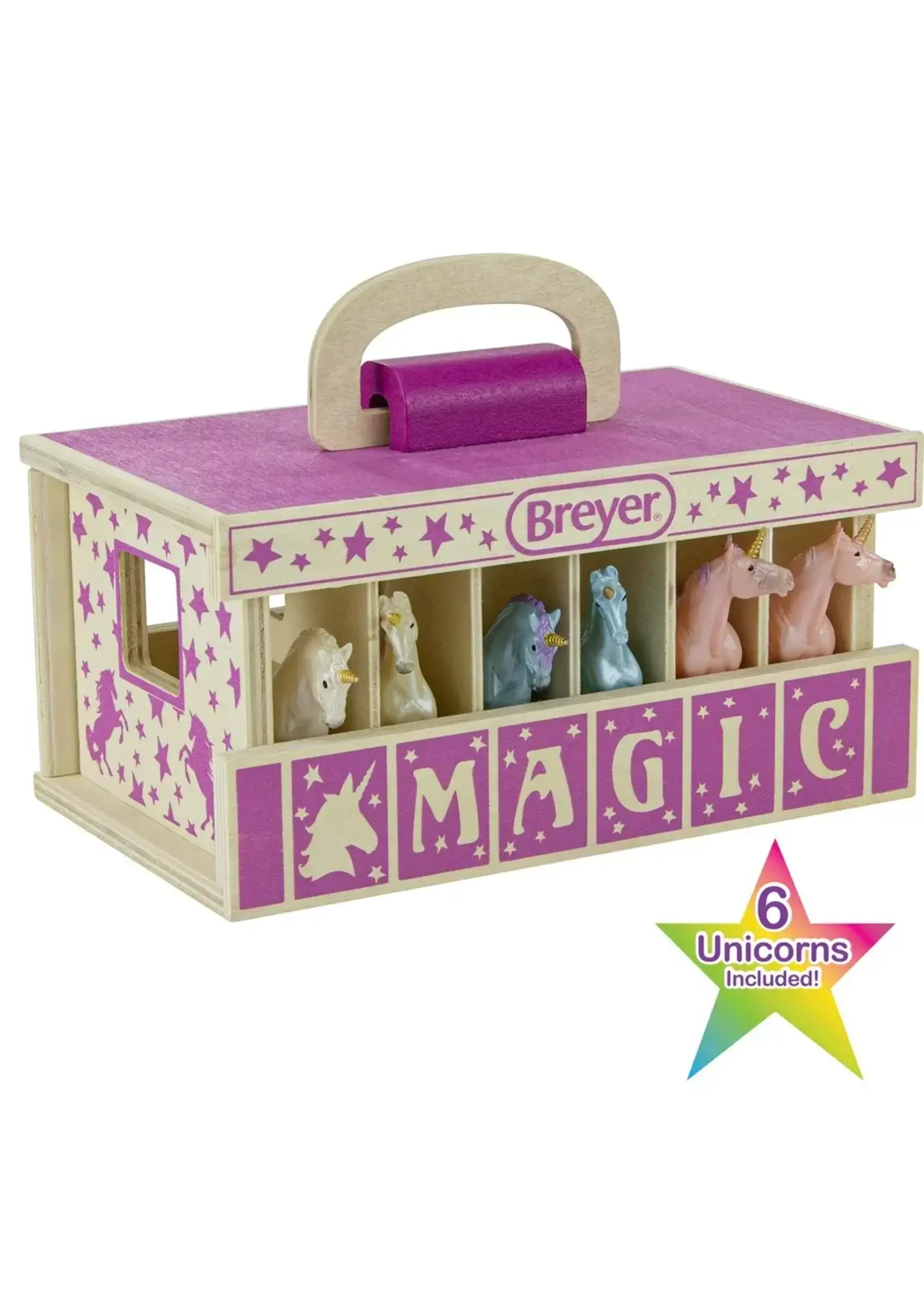 REEVES INTERNATIONAL (BREYER & COLLECTA) BREYER UNICORN MAGIC WOODEN STABLE PLAYSET