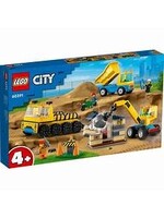 LEGO LEGO CONSTRUCTION TRUCKS AND WRECKING BALL CRANE