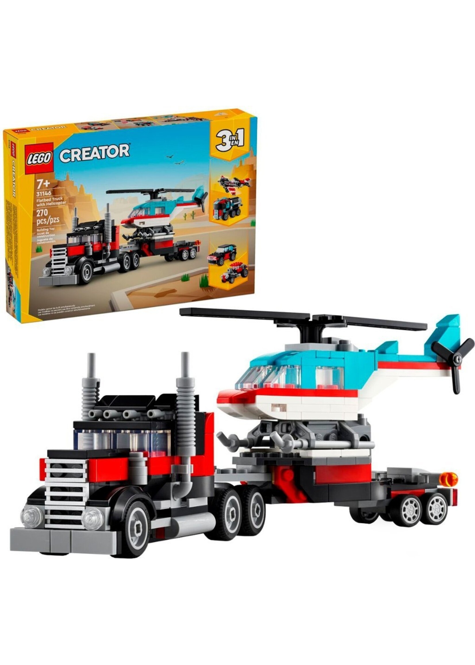 LEGO LEGO FLATBED TRUCK WITH HELICOPTER