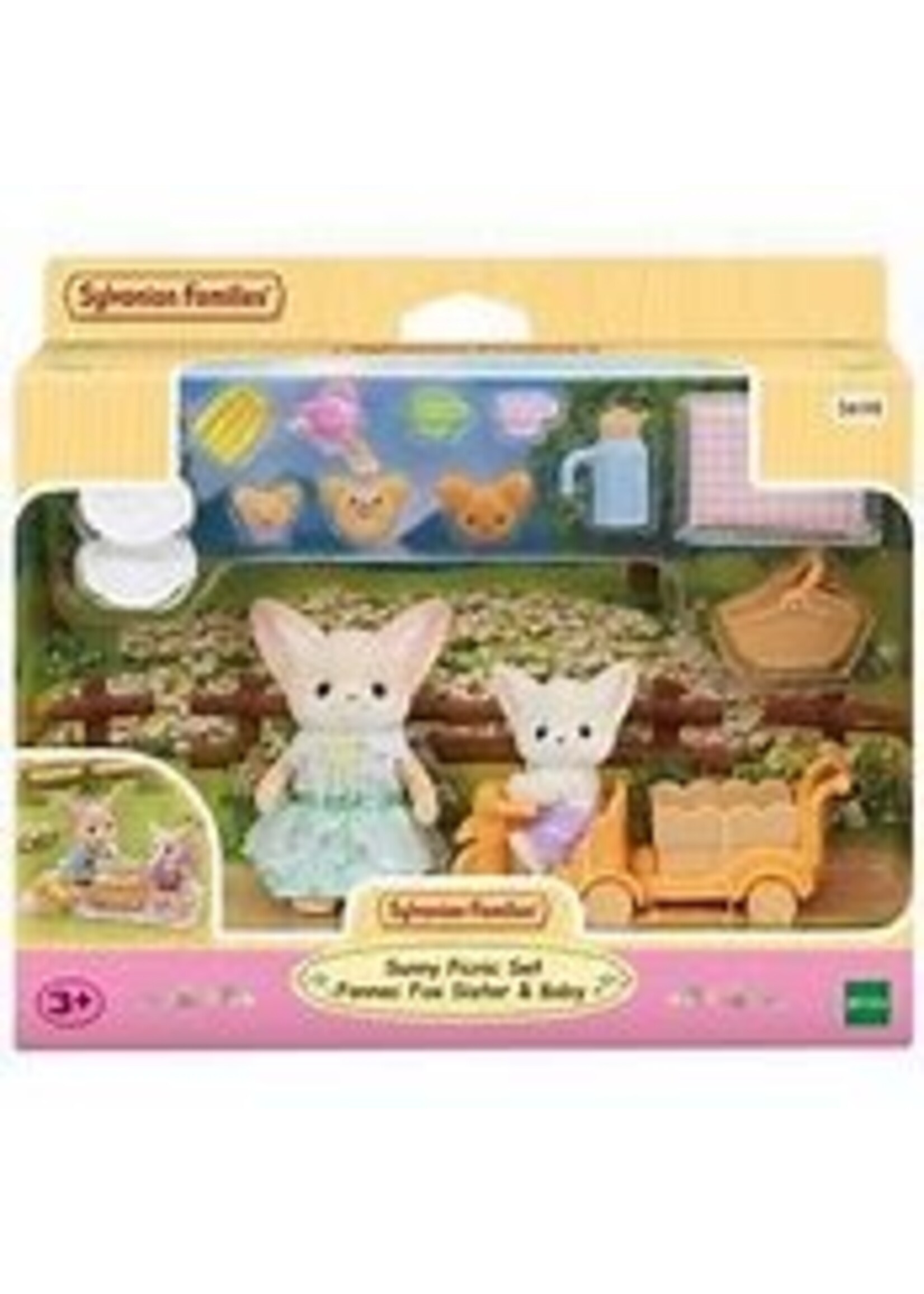 EPOCH (CALICO CRITTER & KIDOOZIE) CC SUNNY PICNIC SET ~ FENNEC FOX SISTER AND BABY