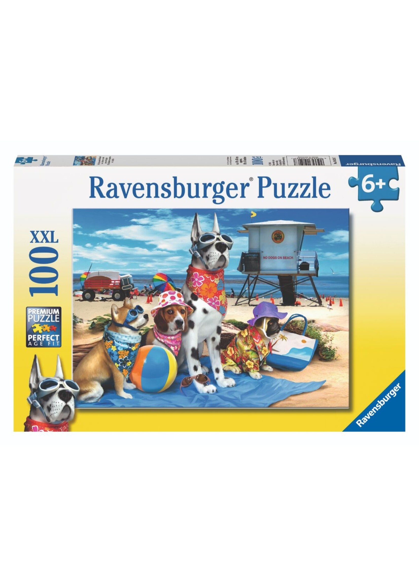 RAVENSBURGER PUZZLE 100 PCS NO DOGS ON THE BEACH