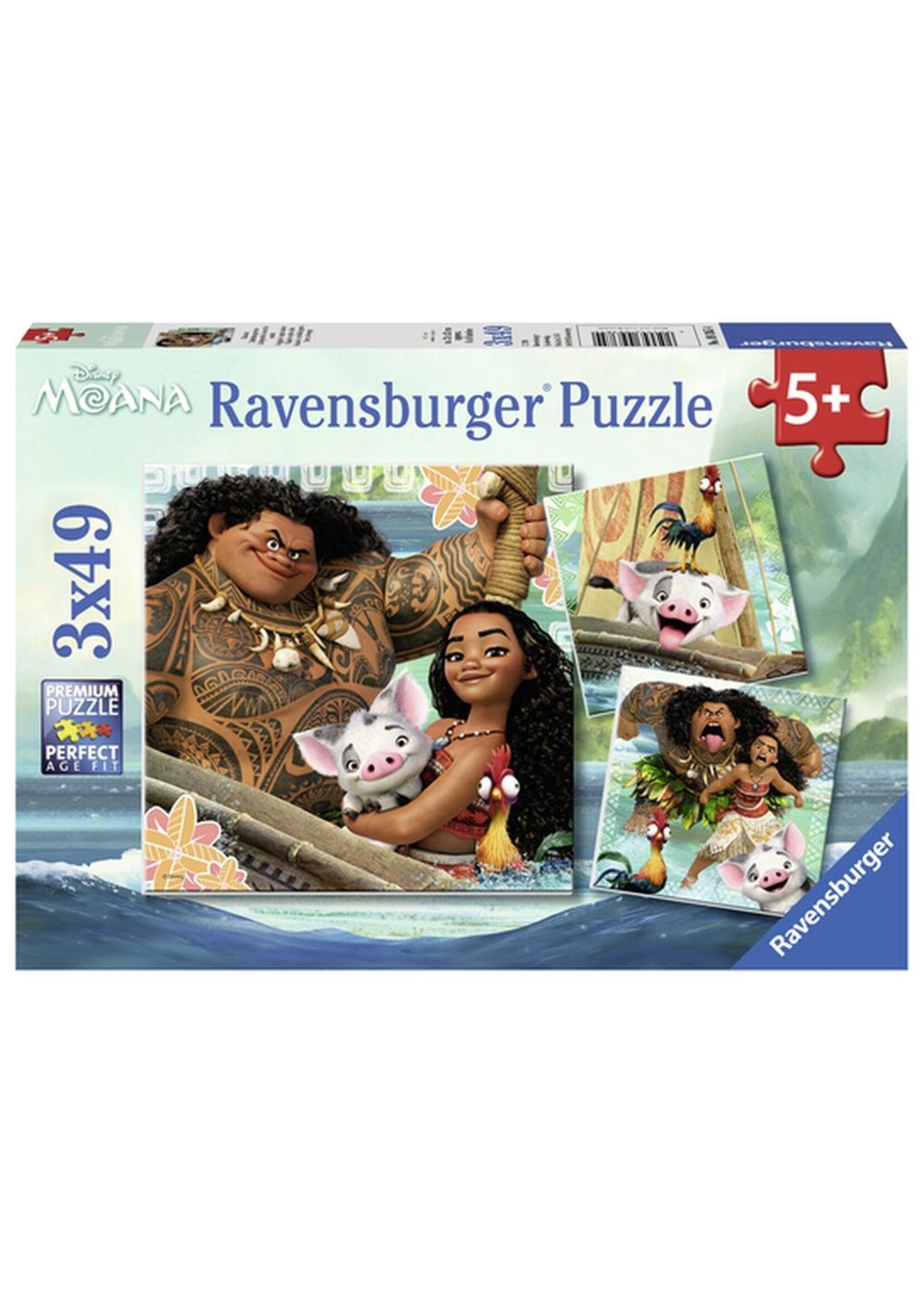 RAVENSBURGER PUZZLE 3X49 PCS MOANA BORN TO VOYAGE