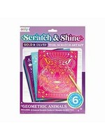 OOLY OOLY FOIL SCRATCH ART KIT GEOMETRIC ANIMALS