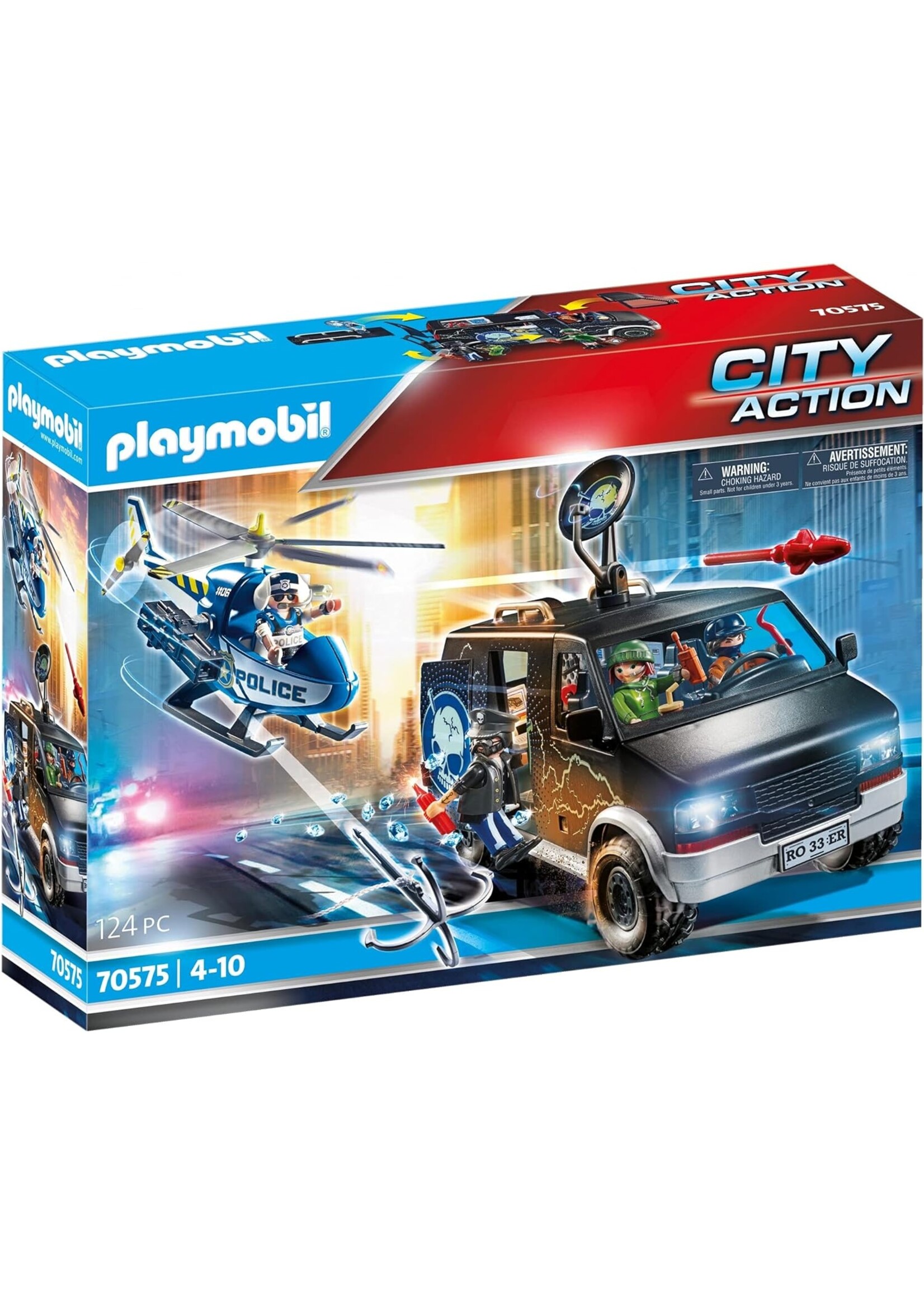 PLAYMOBIL PLAYMO POLICE PURSUIT W/ HELICOPTER