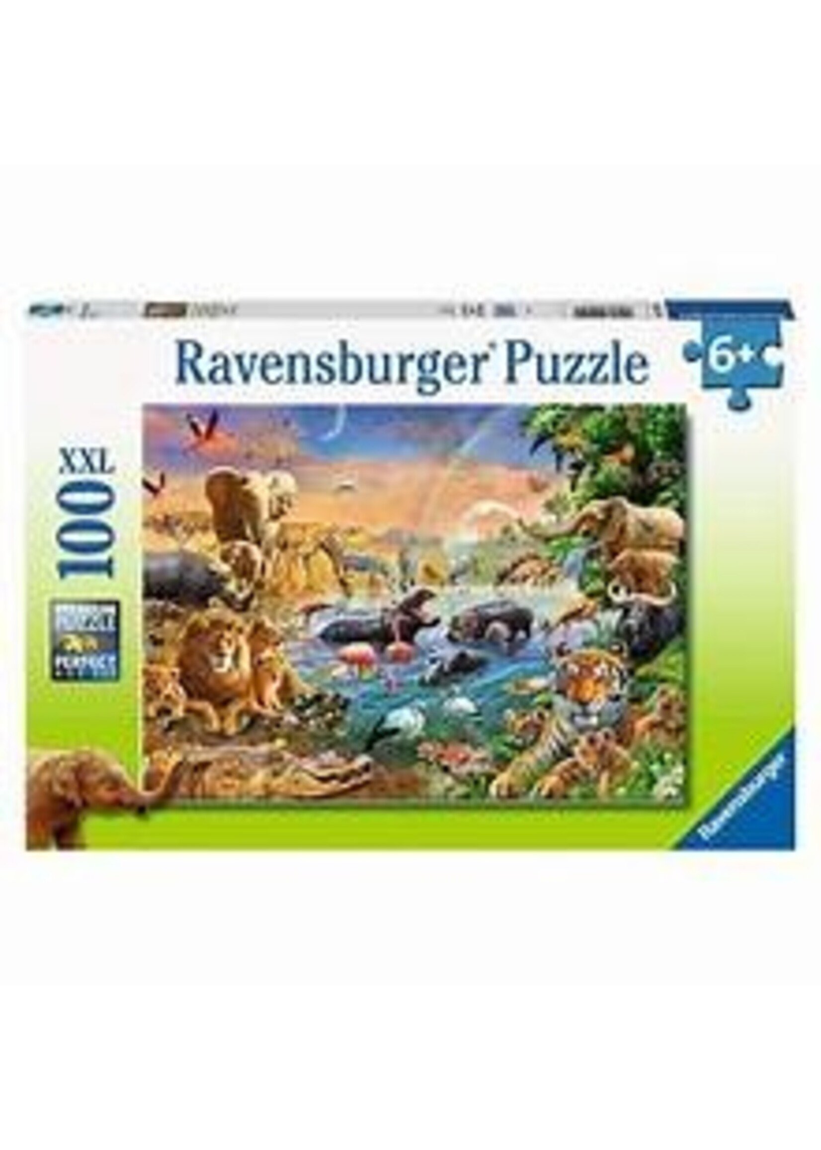 RAVENSBURGER PUZZLE 100 PCS SAVNNAH JUNGLE WATERHOLE