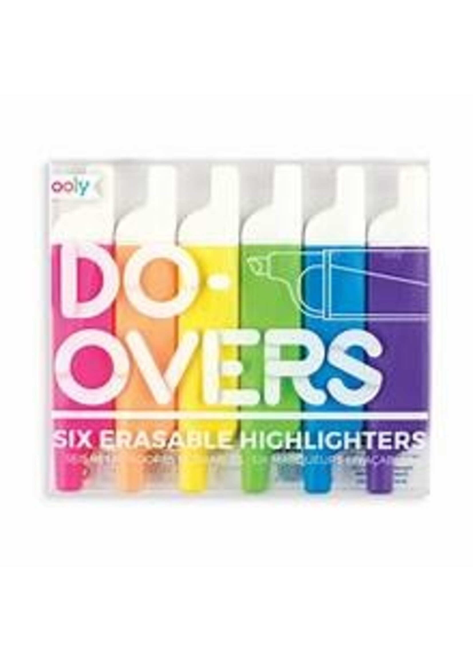 OOLY DO-OVERS SIX ERASABLE HIGHLIGHTERS