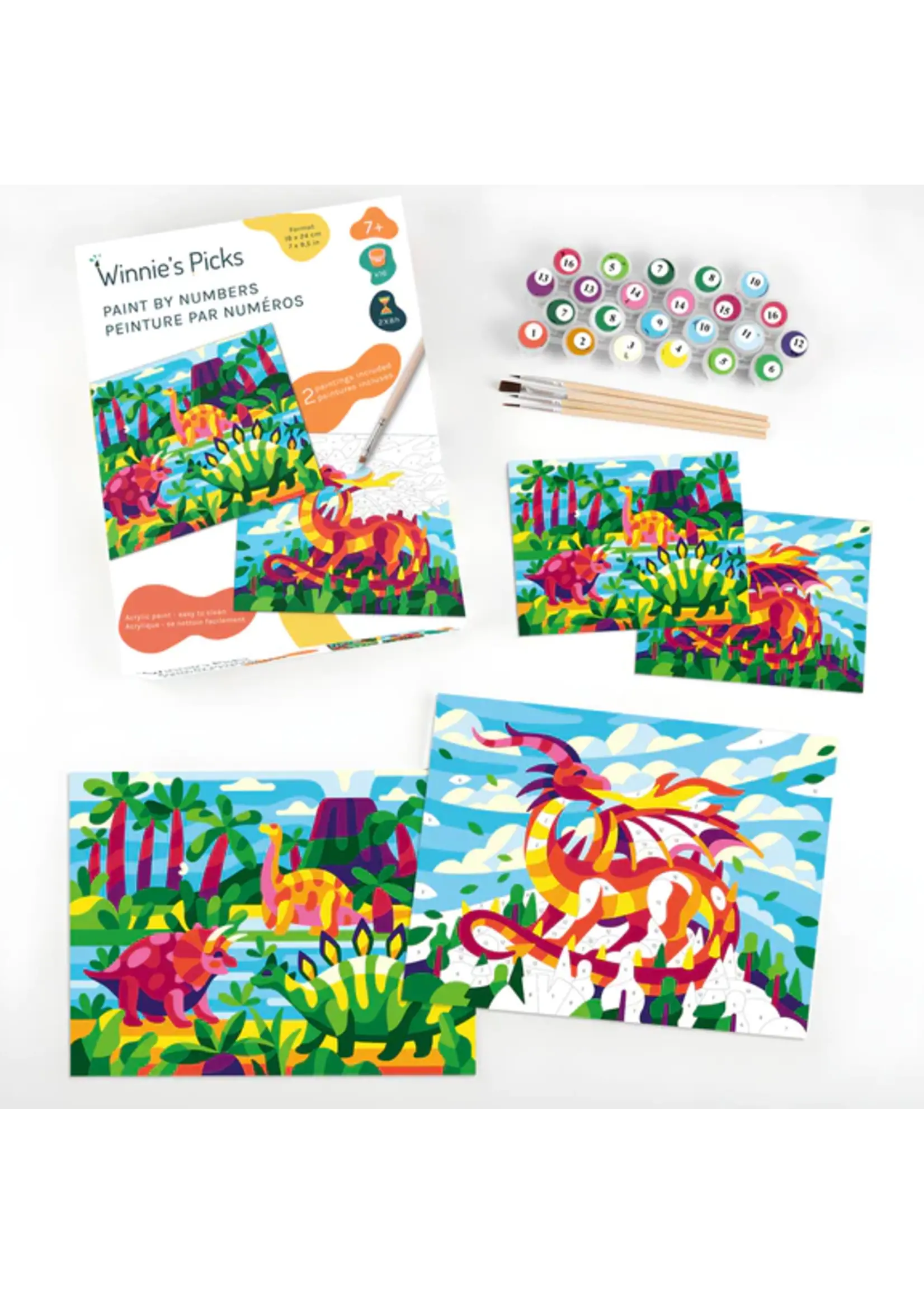 WINNIES PICKS PAINT BY NUMBER DINOSAURS AND DRAGONS