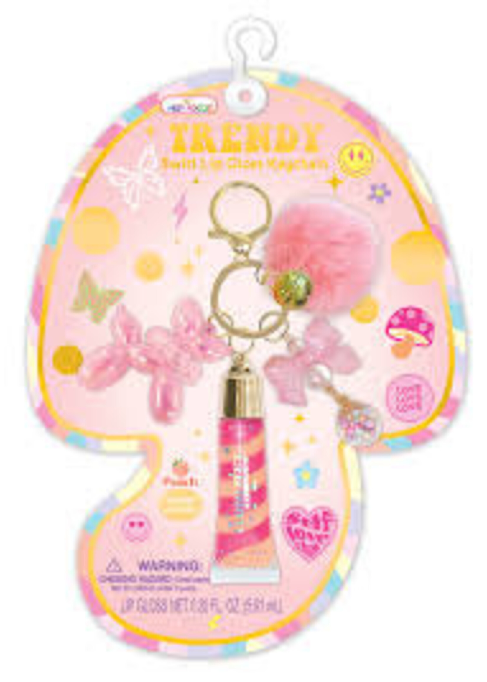 HOT FOCUS TRENDY SWIRL LIP GLOSS KEYCHAIN