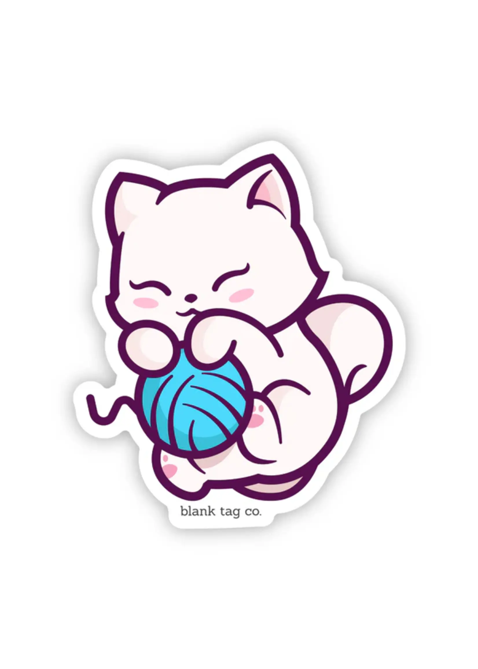 BLANK TAG CO. STICKER WHITE CAT