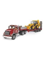 BRUDER MACK GRANITE FLATBED TRUCK W/ JCB LOADER BACKHOE