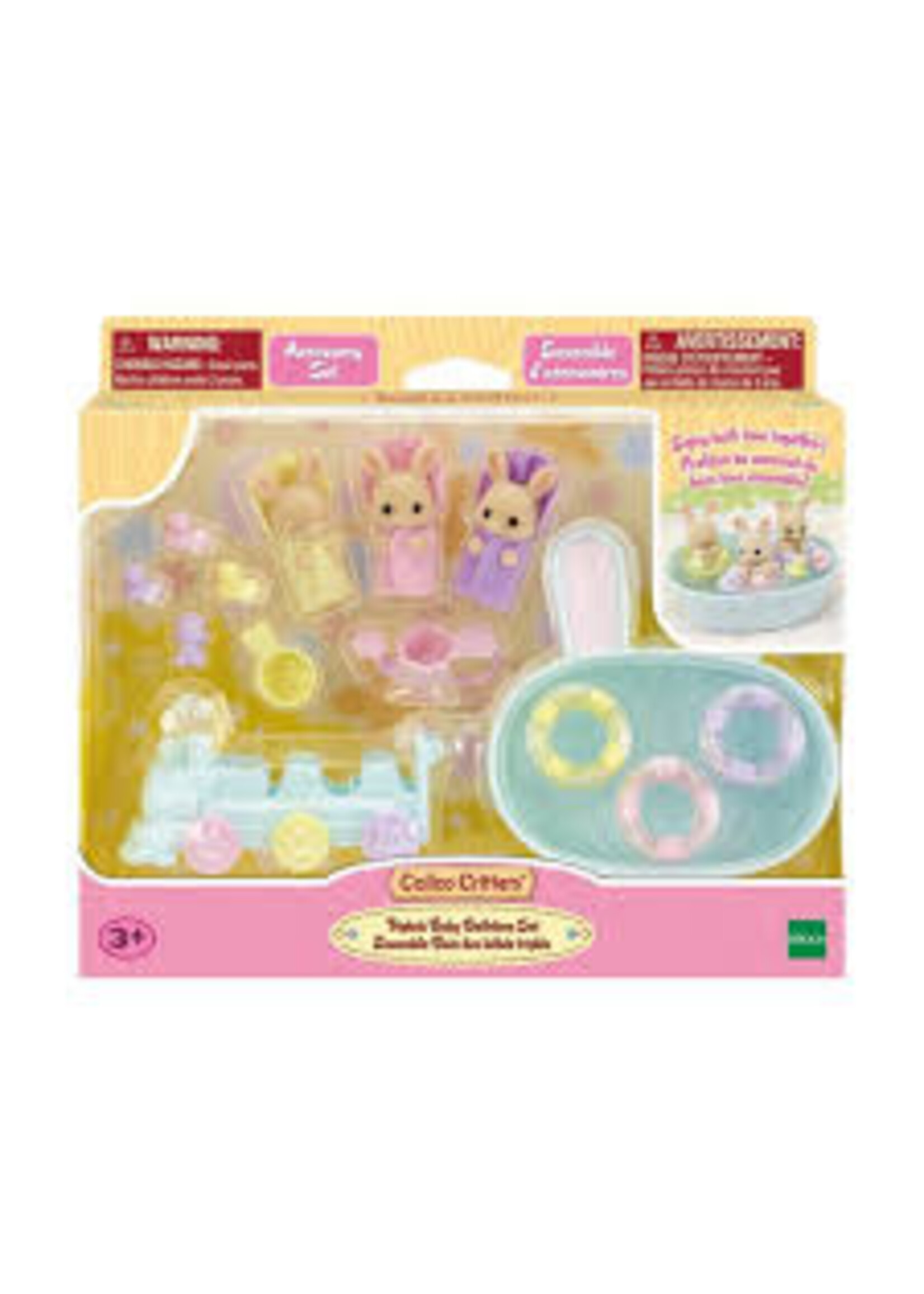 EPOCH (CALICO CRITTER & KIDOOZIE) CC TRIPLETS BABY BATHTIME SET