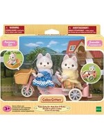 EPOCH (CALICO CRITTER & KIDOOZIE) CC TANDEM CYCLING SET - HUSKY SISTER & BROTHER