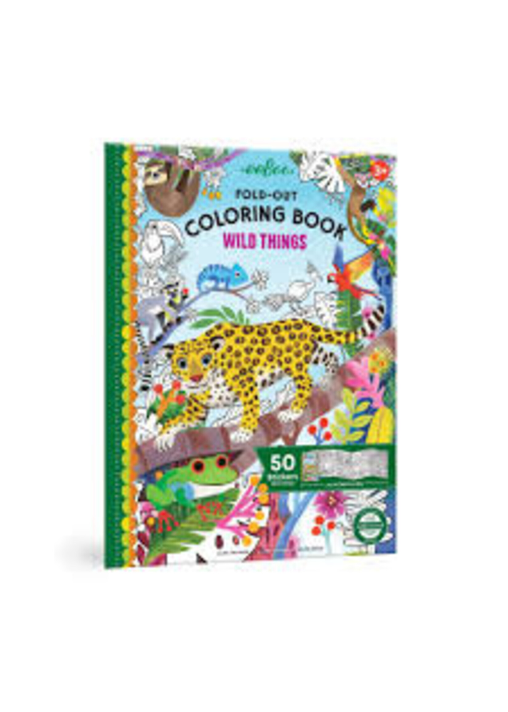 EEBOO EEBOO FOLD OUT COLORING BOOK WILD THINGS