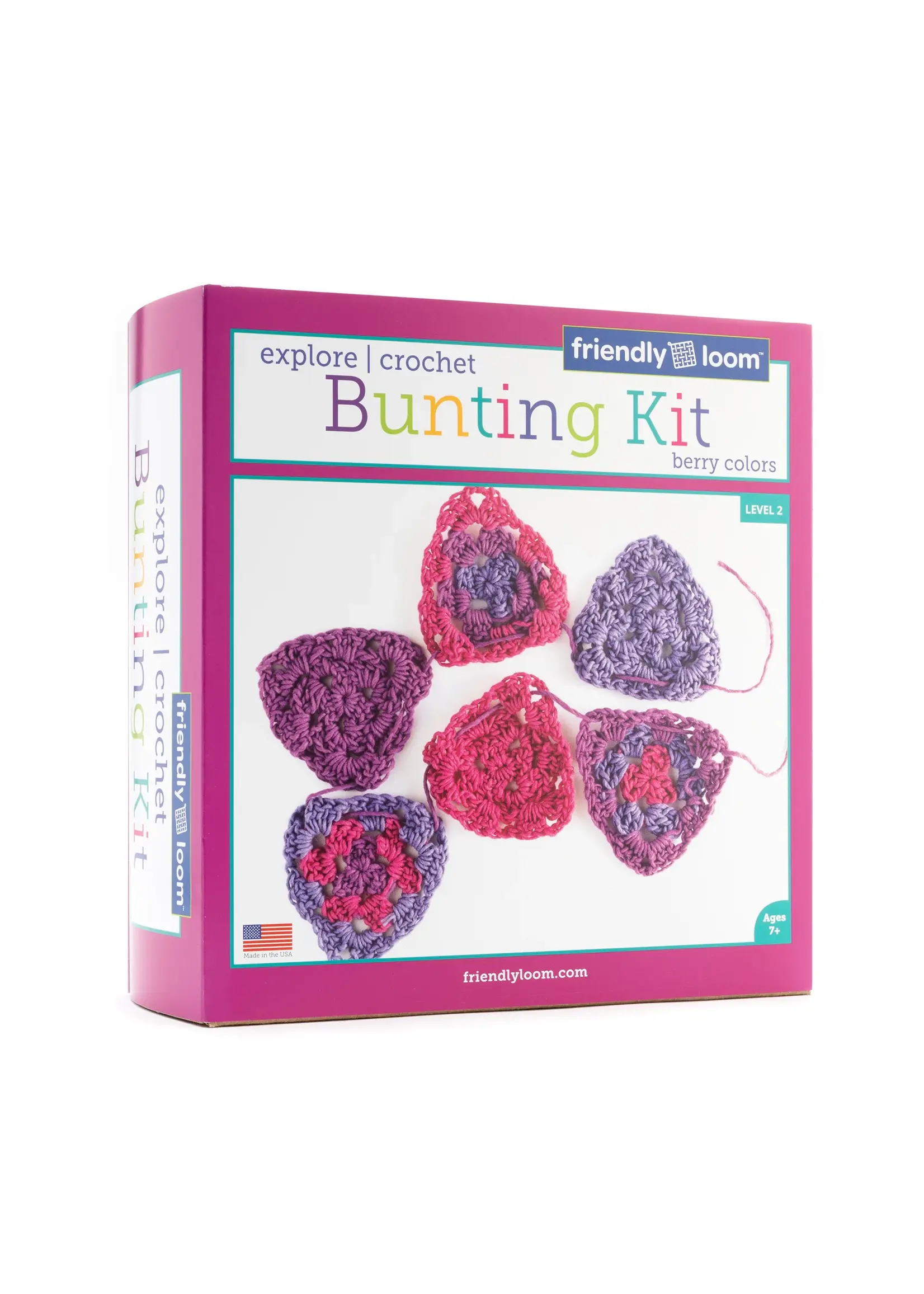FRIENDLY LOOM EXPLORE CROCHET BUNTING KIT BERRY
