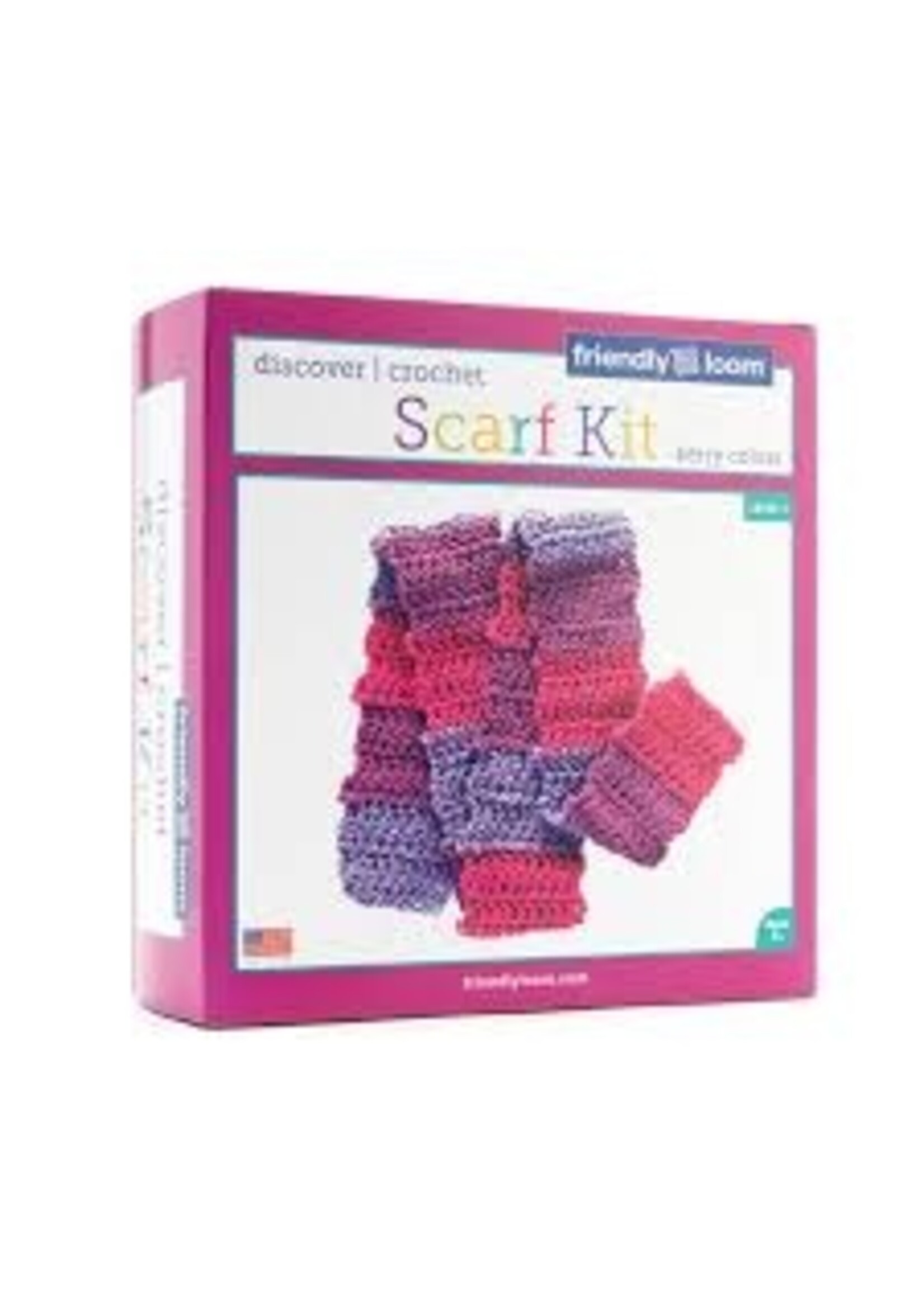 FRIENDLY LOOM DISCOVER CROCHET SCARF KIT BERRY