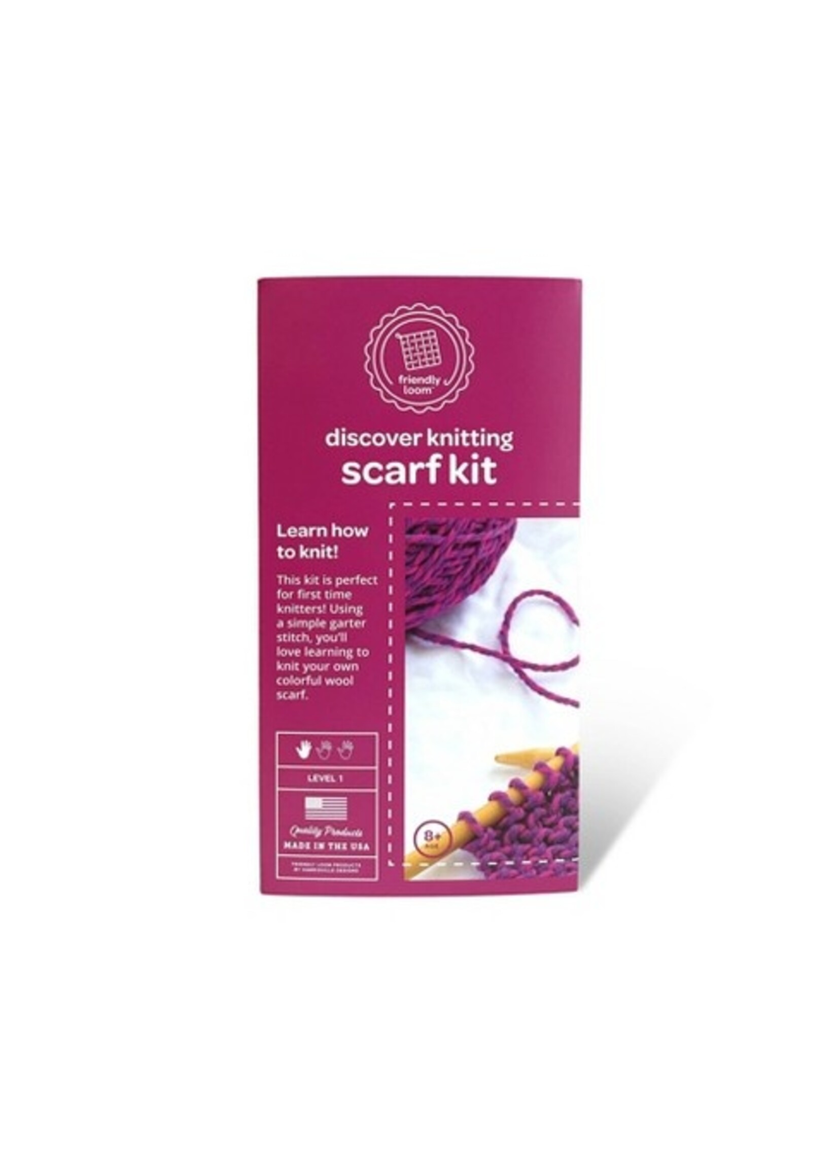 FRIENDLY LOOM DISCOVER KNITTING SCARF KIT PINK