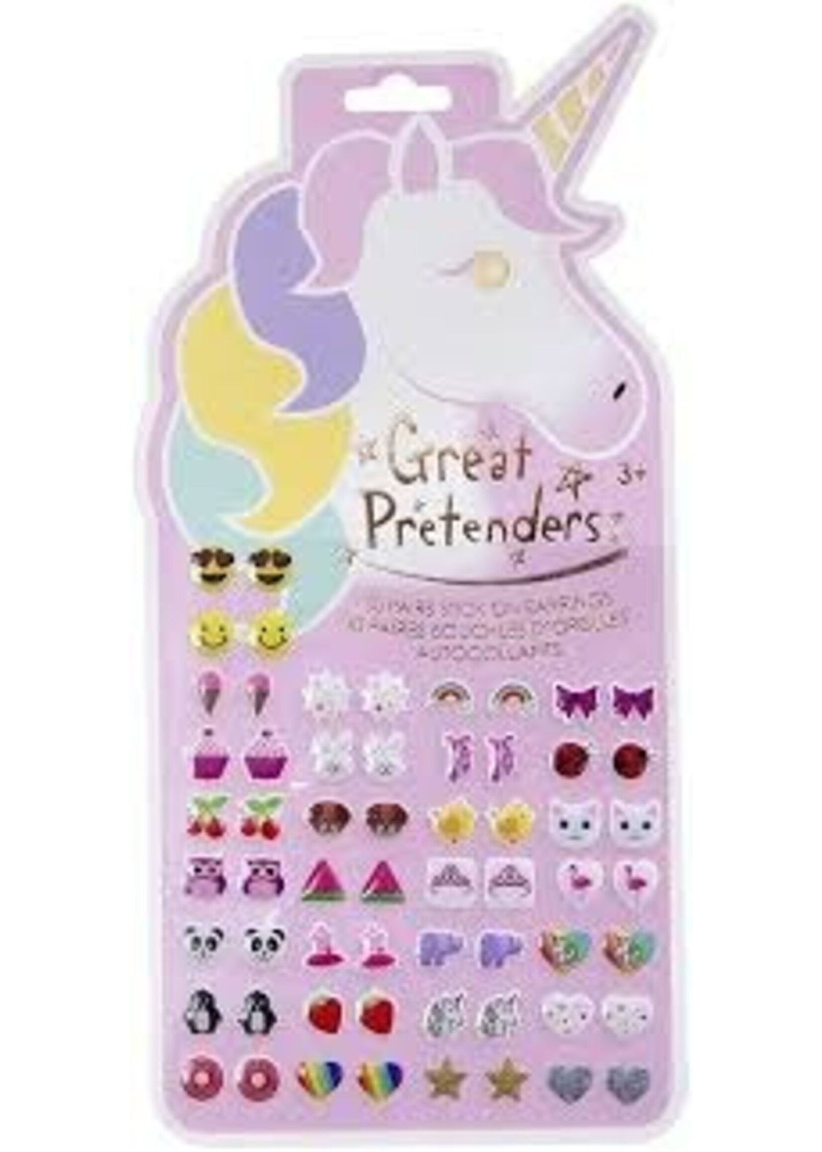 DRESS UP UNICORN STICK ON EARRINGS 30 CT