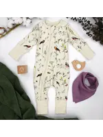 EARTHY BABY PAJAMAS 2-WAY ZIP FINCH  0-3M