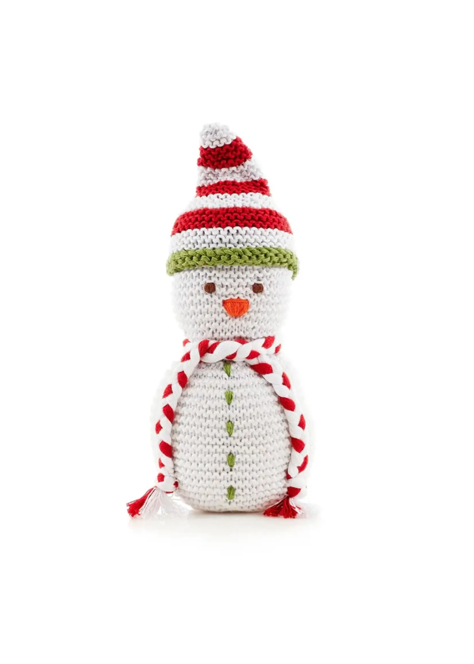 PEBBLE PLUSH SNOWMAN RATTLE PEBBLE