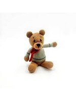 PEBBLE PLUSH TEDDY BEAR RATTLE PEBBLE