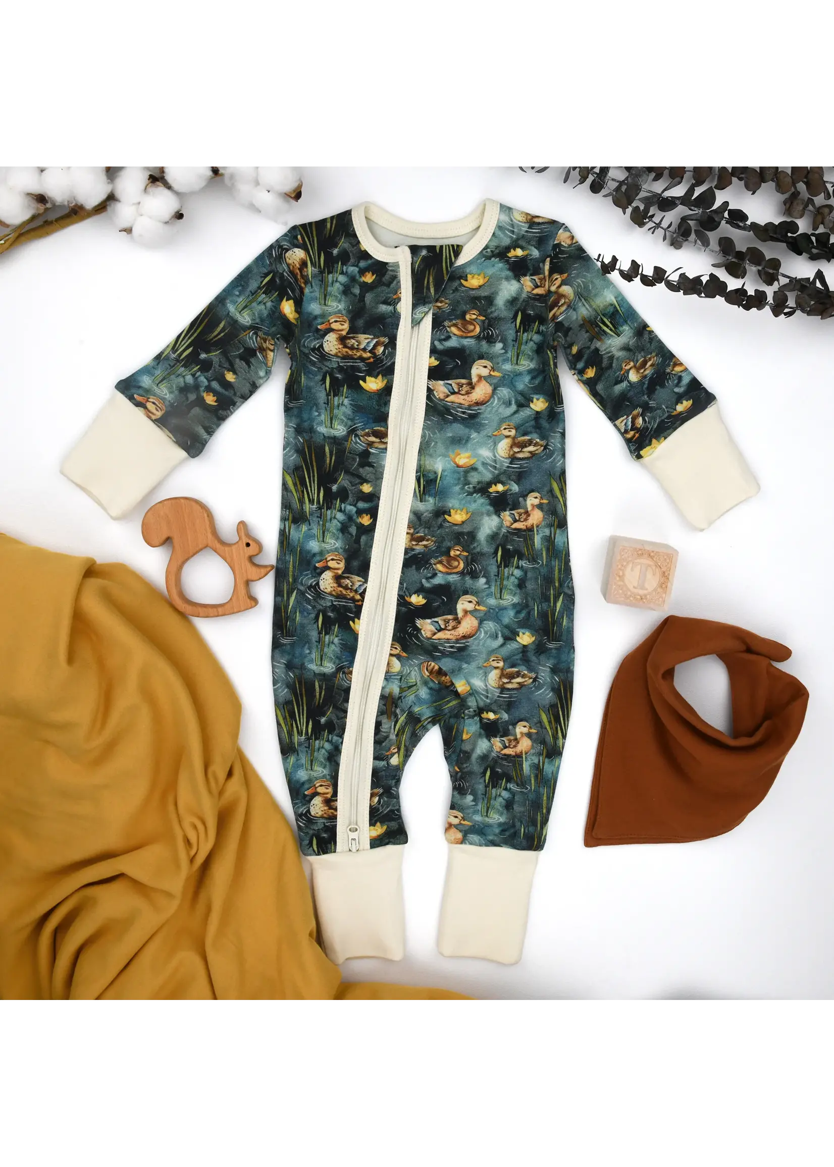 EARTHY BABY PAJAMAS 2-WAY ZIP HARBOR 9-12M